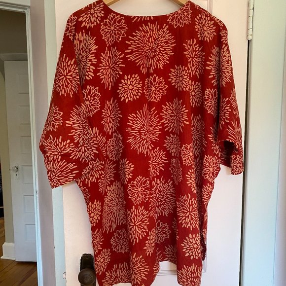 Indian cotton top, block printed in India, size M - Picture 4 of 5